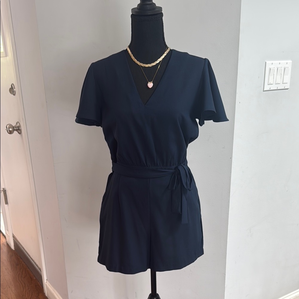 Banana Republic Navy Blue v neck Romper